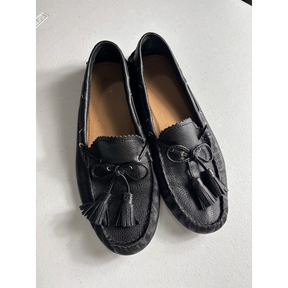 Coach Nadia Black Leather Driving Loafer Moccasin Slip On Shoes Flats Sz 8.6  B